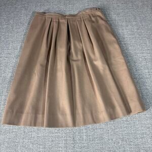 Pendleton Wool Skirt Pleated Tan USA Virgin Wool Size 14